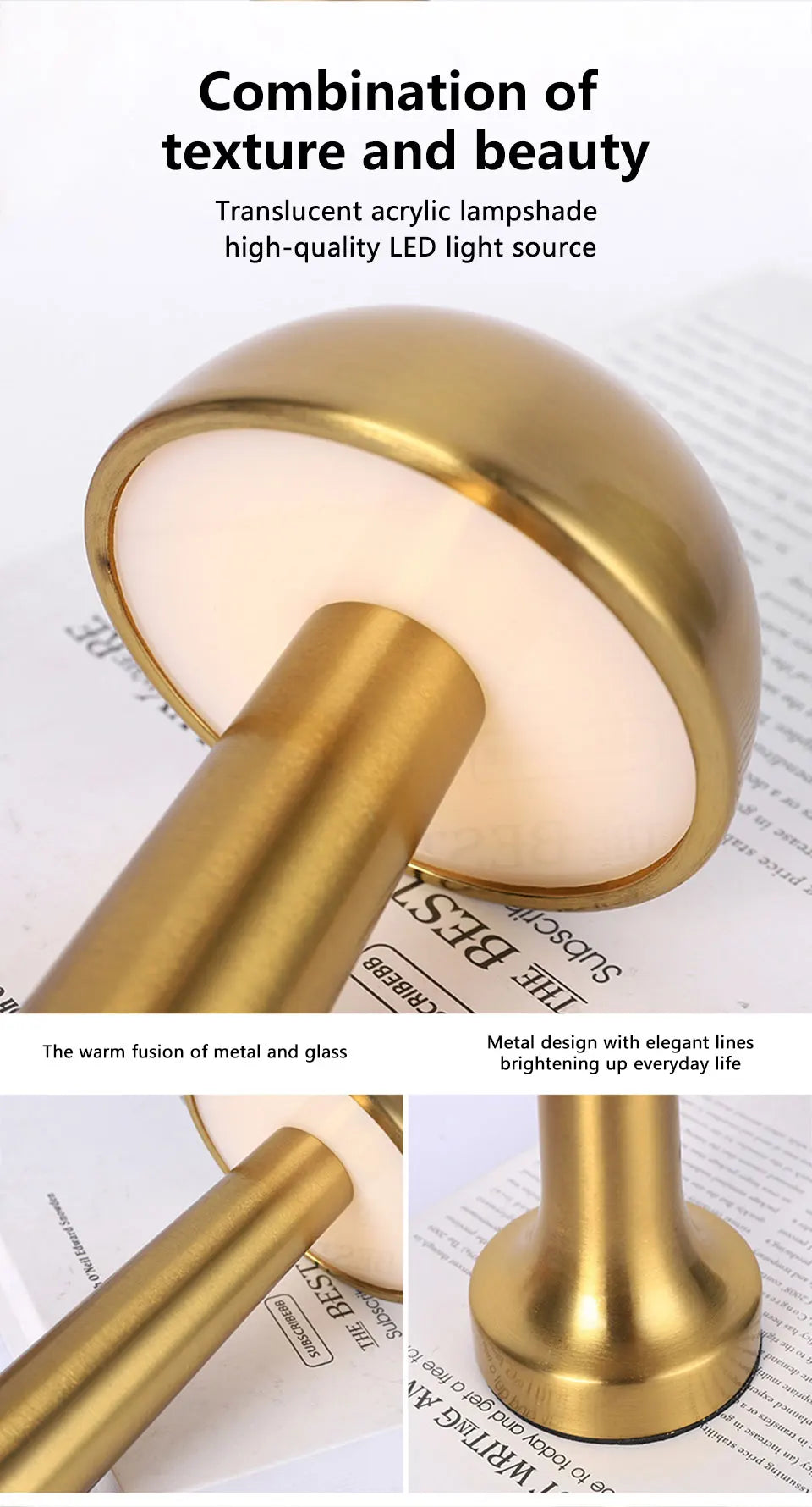 Modern LED Touch Lamp – Rechargeable Ambient Table Light