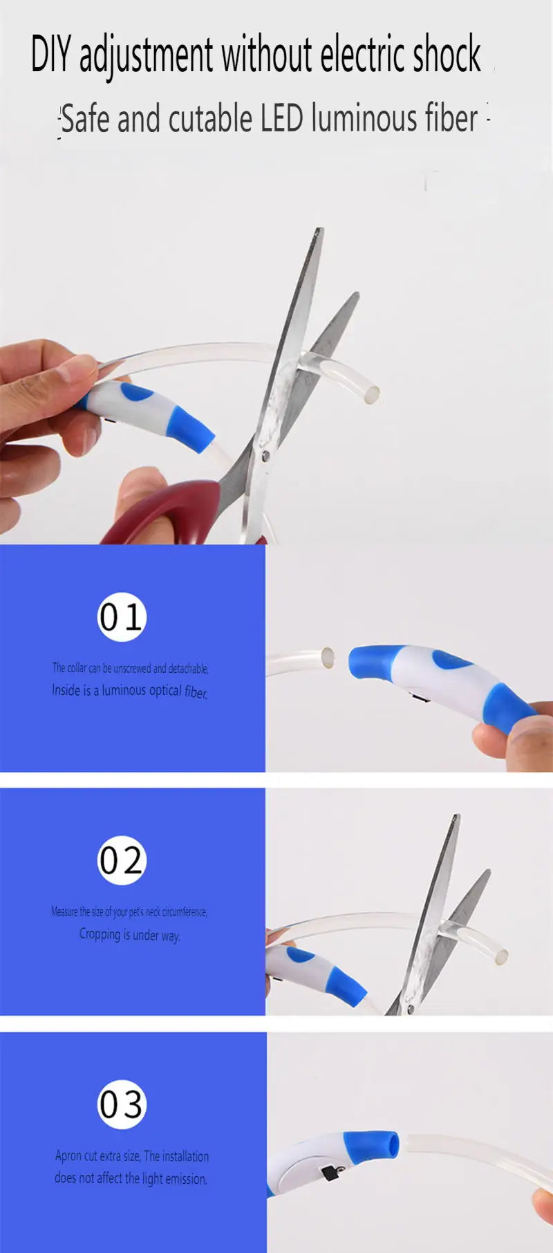 LED Glowing Pet Collar – USB Rechargeable Safety Light