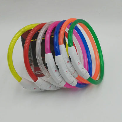 LED Glowing Pet Collar – USB Rechargeable Safety Light